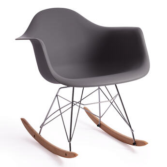 Кресло-качалка CINDY (mod. C1025A) / 1 шт. в упаковке пластик/металл/дерево, 65 х 61 х 74 см, серый 024 /натуральный