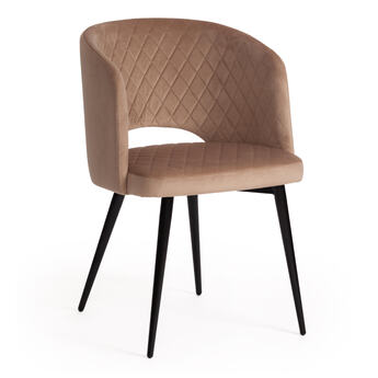 Кресло WIND (mod. 717) / 1 шт. в упаковке ткань/металл, 55х55х80 см, высота до сиденья 48 см, бежевый barkhat 5/черный
