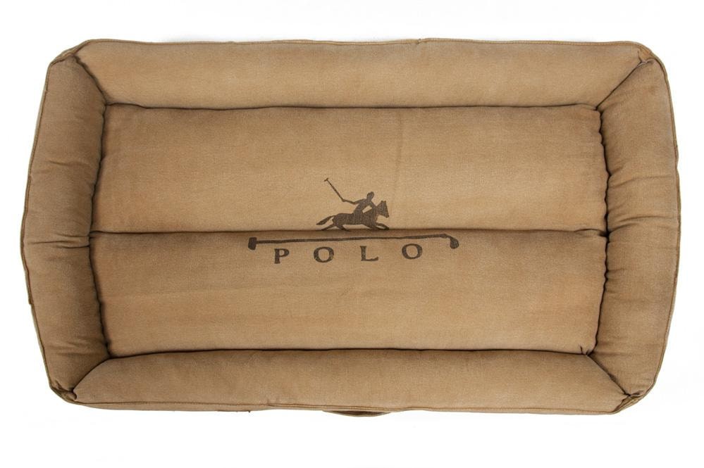 Лежанка для собак Secret De Maison POLO ( mod. M-14329 ) кожа буйвола / ткань хлопок, 95*60*17, коричневый, ткань: винтаж
