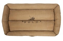 Лежанка для собак Secret De Maison POLO ( mod. M-14329 ) кожа буйвола / ткань хлопок, 95*60*17, коричневый, ткань: винтаж