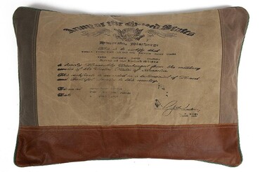 Подушка Secret De Maison THOMAS ( mod. M-7043 А ) кожа буйвола / ткань хлопок, 62х4х41см, коричневый, ткань: винтаж