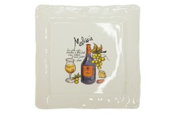 NEW WINES Square platter  (mod. SQ281 ) | Тарелка обеденная квадратная"ВИНА" керамика, 28 х 28 см, рисунок 1 Merlot