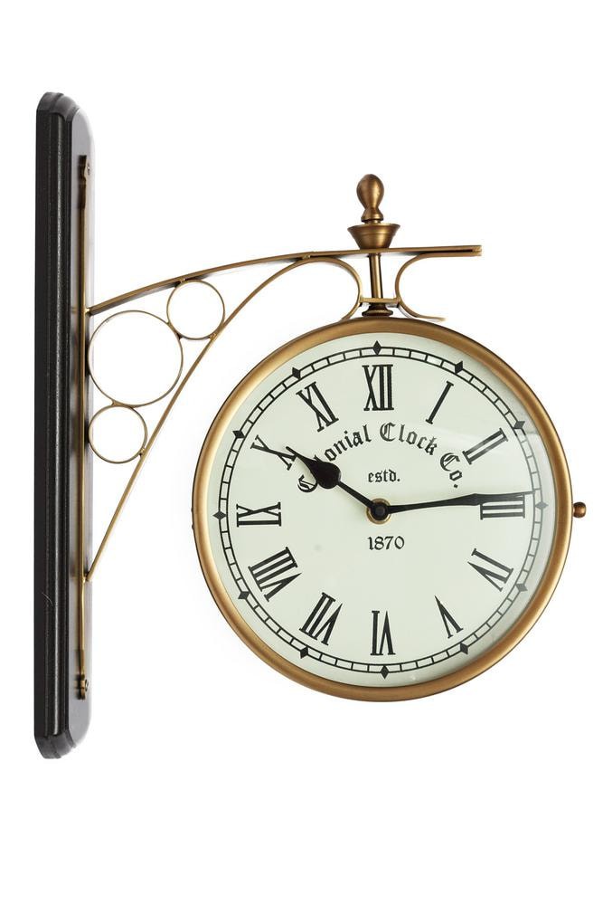 Часы Станционные с двумя циферблатами Secret De Maison ( mod 37049 ) алюминиевый сплав, 10*29*36см, античная медь