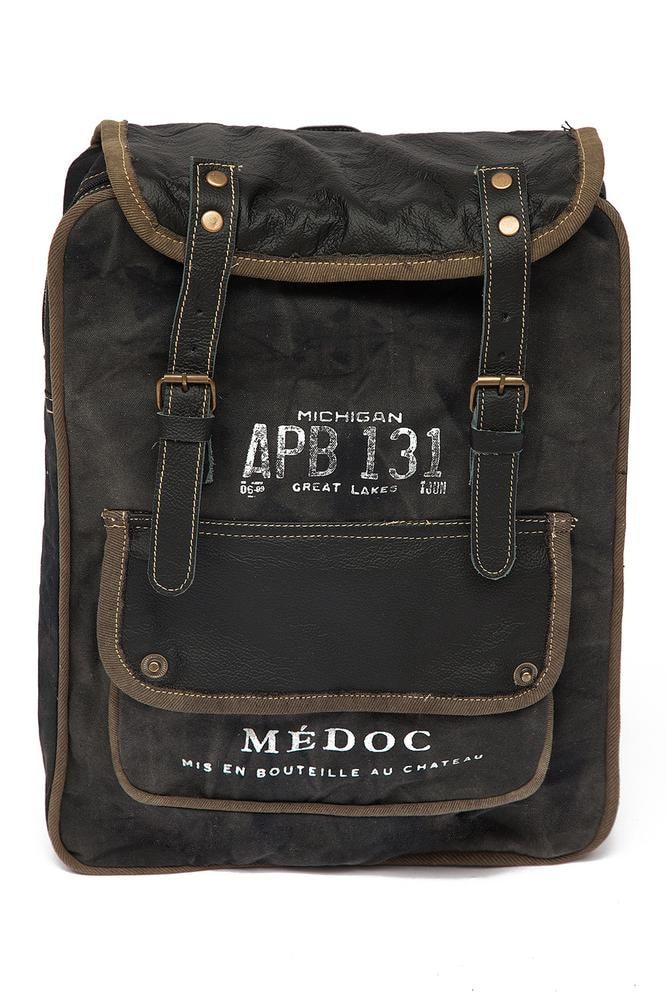 Рюкзак Secret De Maison MEDOC ( mod. M-11211 ) кожа буйвола / ткань хлопок, 33*12*49, синий, ткань: винтаж