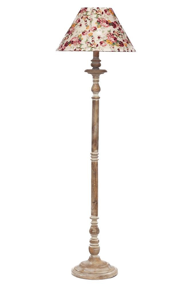 Лампа напольная Secret De Maison ( mod. 2039 ) дерево манго/абажур хлопковая ткань, H137 D28см, Абажур: 45х17х28см, натуральный антик (Antique whit