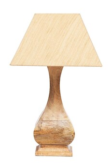 Лампа настольная  Secret De Maison ( mod. 7089 ) дерево манго/абажур хлопковая ткань, H31 D12 cm, Абажур: 30х13,5х18,5см, Natural (натуральный)