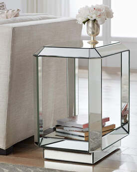 Зеркальный приставной столик Secret de Maison Teymar silver, 53.5 x 40.6 х 63.5 , LHST01CB