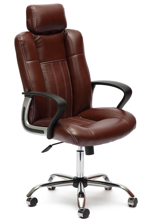 Кресло OXFORD хром кож/зам, коричневый/коричневый перфорированный, 2 TONE/2 TONE /06
