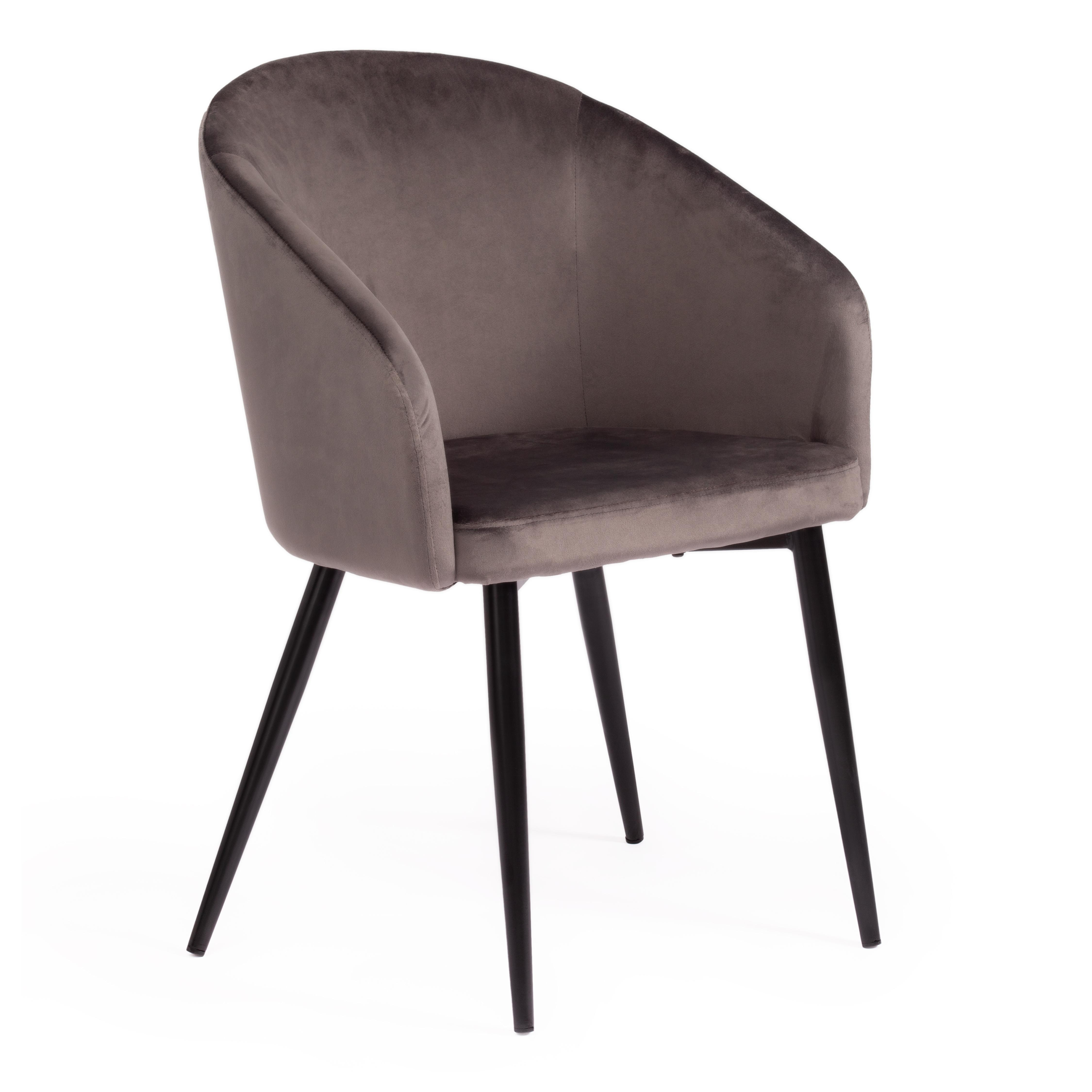 Кресло LA FONTAIN (mod. 004) вельвет/металл, 60 х 57 х 84 см , серый (HLR 24)/черный