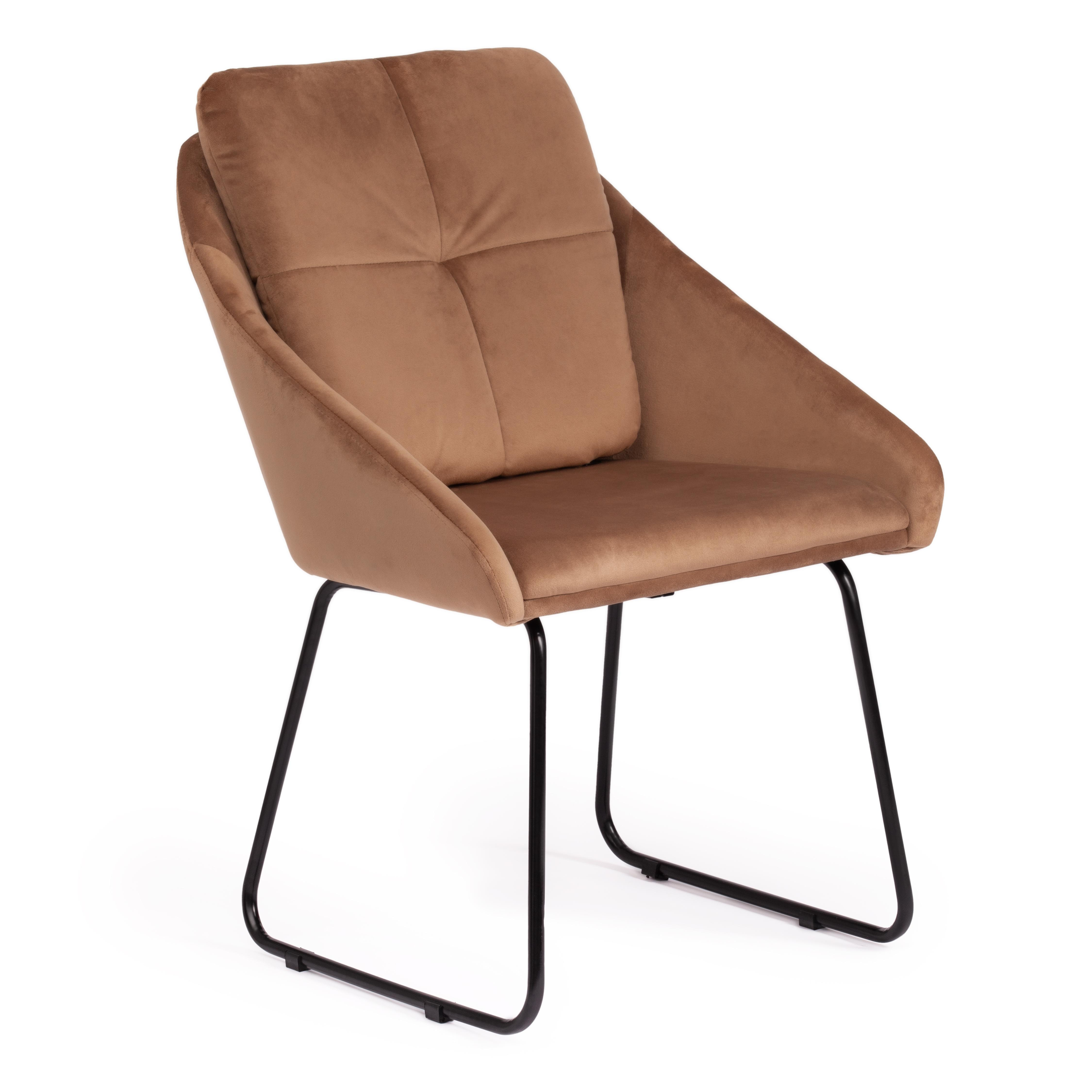 Кресло STAR (mod. CY-1919) вельвет/металл, 68 х 60 х 88 см , коричневый (HLR11)/черный