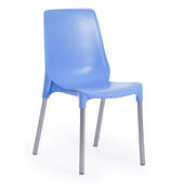 Стул GENIUS (mod 75) металл/пластик, 46x56x84cм, голубой/ножки хром