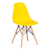 Стул CINDY (EAMES) (mod. 1801) дерево бук/металл/сиденье пластик, 45x51x82 см, Yellow (Желтый)