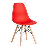 Стул CINDY (EAMES) (mod. 1801) дерево бук/металл/сиденье пластик, 45x51x82 см, Red (красный)