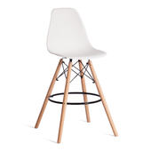 Стул барный Cindy Bar Chair (mod. 80-1) дерево бук/металл/пластик, 50 х 51 х 109 см, White (Белый) 70029/ натуральный