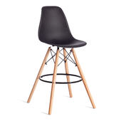 Стул барный Cindy Bar Chair (mod. 80-1) дерево бук/металл/пластик, 50 х 51 х 109 см, Black (Черный) 3010/ натуральный