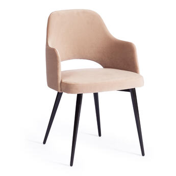 Кресло VALKYRIA 2 (mod. 718) ткань/металл, 55х55х80 см, высота до сиденья 48 см, бежевый barkhat 5/черный