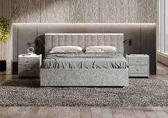 Кровать Secret de Maison Siena светло-серый (микровелюр), 113 х 215 х 100