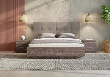 Кровать Secret de Maison Vena ясень анкор/песочный (рогожка), 210 х 200 х 112