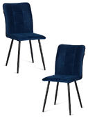 Стул обеденный Bari (2 шт. в упаковке) LT, велюр, Blue (синий), 41х55х89 см