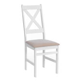 Стул CROSSMAN NEW, Многослойный березовый шпон, 41х40х100 см, white/велюр бежевый
