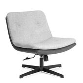 Кресло лаунж Oslo на крестовой опоре, велюр/букле/экокожа, VT shape silver/графит