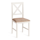 Стул обеденный Хадсон/Hudson (2 шт.в упаковке) дерево гевея/мдф, ivory white (слоновая кость), ткань кор.-зол. (1505-9), 44x42x89 см