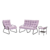 Комплект мебели Ergo/Эрго (кресло 2 шт., пуф-стол 1шт.) рогожка, VT Candy lavender