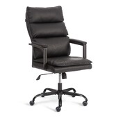 Кресло Planet metalBL кож/зам, черный, 36-6