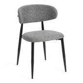 Стул обеденный Belsay/Белси велюр/металл, светло-серый/черный, 46х53х79см