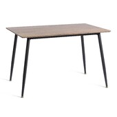 Стол обеденный Birkhall/Биркхолл МДФ/металл, дуб состаренный/черный, 120х80х75(+1)см