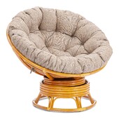 Кресло-качалка PAPASAN/ПАПАСАН W 23/01 B /с подушкой/ 115х78х104см, медовый, подушка рогожка, меланж