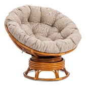 Кресло-качалка PAPASAN/ПАПАСАН W 23/01 B /с подушкой/ 115х78х104см, пекан орех, подушка рогожка, меланж