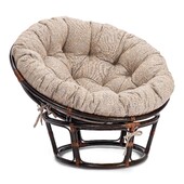 Кресло PAPASAN/ПАПАСАН 23/01 W /с подушкой/ 115х101х104см, античный черно-коричневый, подушка рогожка, меланж