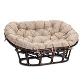 Диван Мамасан/Mamasan (23/02 W) /с подушкой/ 169х102х80см, античный черно-коричневый, матрац 182х119см, рогожка, меланж