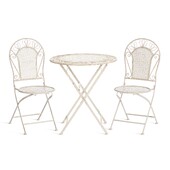 Комплект (стол + 2 стула) Secret de Maison Амальфи/Amalfi металл, античный белый