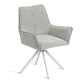 Кресло Мурано/Murano металл белый 360, букле, серый
