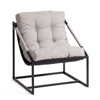 Кресло Charli / Чарли без подлокотника рогожка, серо-бежевый, 3M 16/2, 70х70х84 см (уценка)