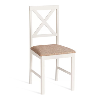 Стул обеденный Хадсон/Hudson (2 шт.в упаковке) дерево гевея/мдф, ivory white (слоновая кость), ткань кор.-зол. (1505-9), 44x42x89 см