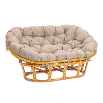 Диван Мамасан/Mamasan (23/02 W) /с подушкой/ 169х102х80см, пекан орех, матрац 182х119см, рогожка, меланж