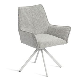 Кресло Мурано/Murano металл белый 360, букле, серый