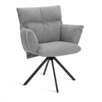 Кресло Флаффи/Fluffy опора 360, велюр/букле (HYP), светло-серый