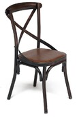 Стул CROSS(mod.017) металл/сиденье экокожа, 45*40*92см, коричневый/brown vintage
