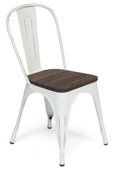 Стул VIP Loft Chair (mod. 011) металл/сиденье: дерево береза, 36*36*85см, butter white vintage