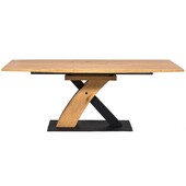 Стол обеденный EXPRESS МДФ/металл, 160/200 х 90 х 76 см, дуб/коричневый