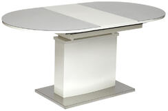 Стол Cosmos/Космос (мод.EDT-HE14) мдф high glossy, закаленное стекло, 140/180х90х75см, белый