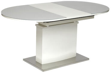 Стол Cosmos/Космос (мод.EDT-HE14) мдф high glossy, закаленное стекло, 140/180х90х75см, белый