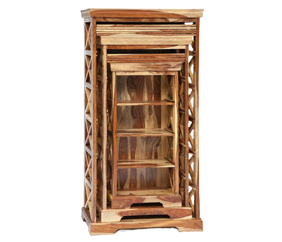 Шкафы для книг ( набор 3 шт.) Secret De Maison ROSEWOOD 0761A   палисандр, 116х57х30/145х73х36/175х89х44см, натуральный (natural) (10047,19977)