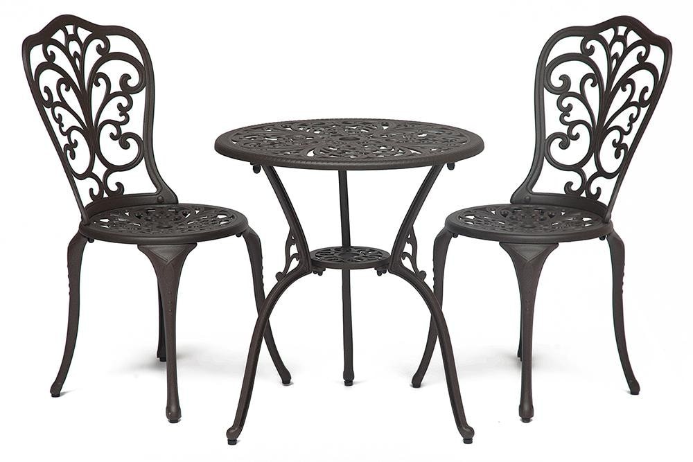 Комплект Secret De Maison Romance (стол +2 стула) алюминиевый сплав, D60/H67, 53х41х89см, бронза/bronze