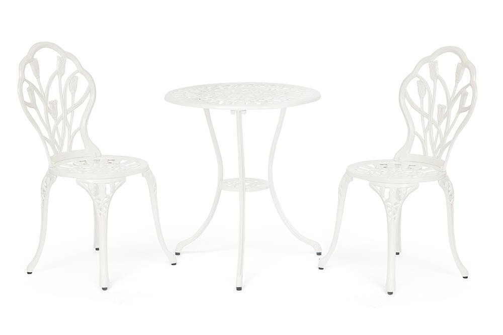 Комплект Secret De Maison Waltz of flowers (стол +2 стула) Вальс цветов алюминиевый сплав, D60/H67, 47Х41Х86см, white (белый)