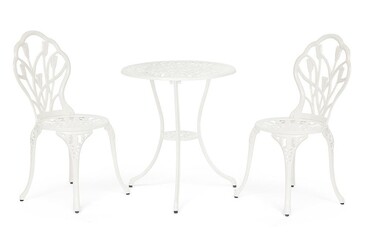 Комплект Secret De Maison Waltz of flowers (стол +2 стула) Вальс цветов алюминиевый сплав, D60/H67, 47Х41Х86см, butter white